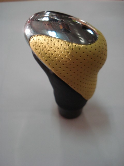 Gearbox knob, yellow/chrome