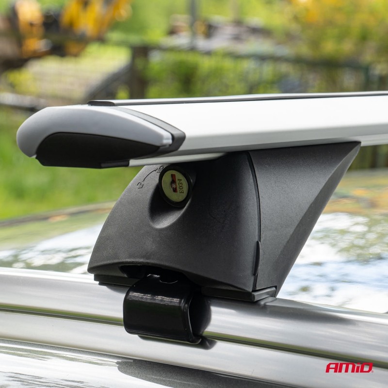 Roof mount (only for cars with integrated railings), universal, 2x135cm, with lock