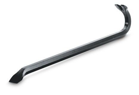 Crow bar with nail groove, square