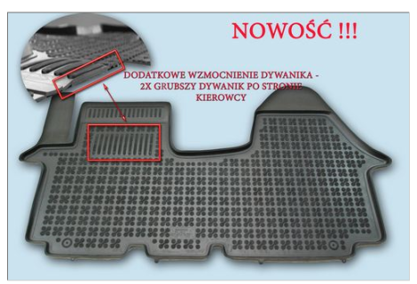 Rubber floor mat  Opel Vivaro (2001-2014)/Nissan Primastar (2001-2006) /Renault Trafic (2001-2014) with edges