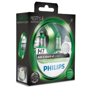 Set of Philips ColorVision Green - RESTYLE, H7 55W, 12V 