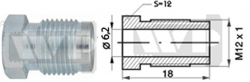  Brake line adapter M12x1mm. 