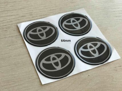 ALLOY WHEEL TRIM CENTRE CAP DECAL LOGO - Toyota, 64mm