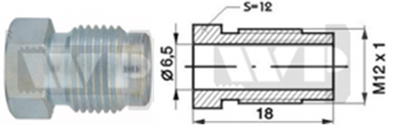 Brake line adapter M12x1mm. 