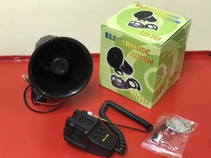 12v car siren horn 3 sounds(police; krak-krak;), with mic with remot control 50W, 12V