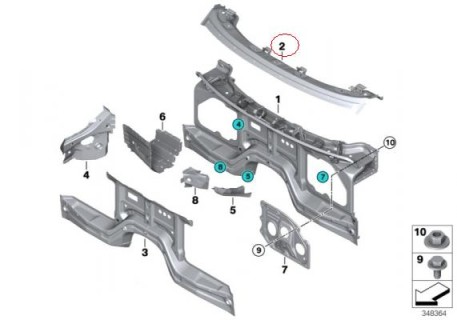 Front panel upper BMW X5 F15 (2013-2017)