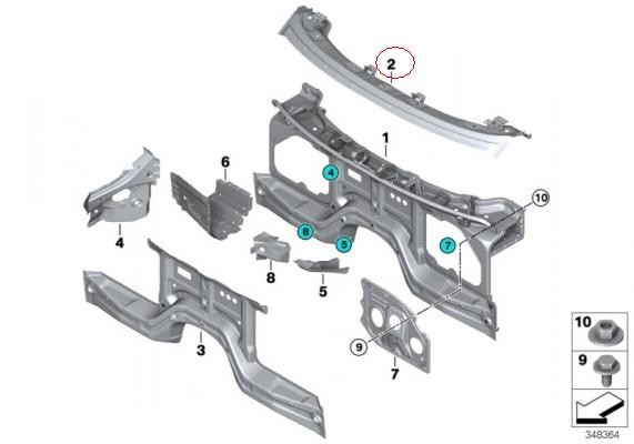 Front panel upper BMW X5 F15 (2013-2017)