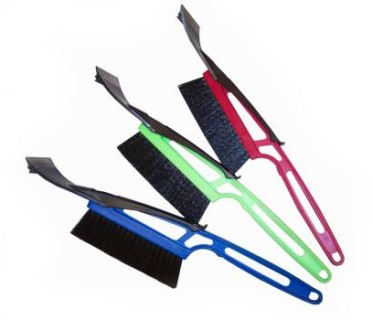 Plastic brush with scrapper, 30cm