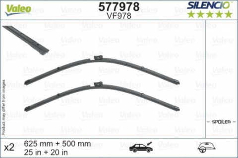 Front aero wiperblade set by VALEO for AUDi/Lamborghini, 65+50cm