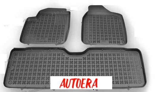 Rubber floor mat set Ford Galaxy (1995-2006)/Seat Alhambra (1995-2010)/VW Sharan (1996-2010) with edges