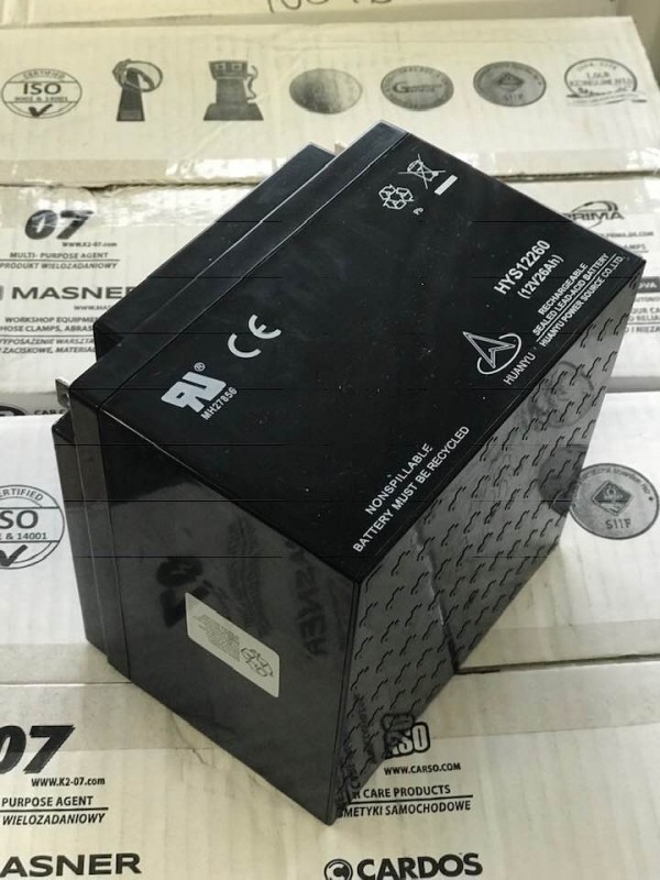 Lead acid battery - HUANYU 26Ah, 12V (+/-)